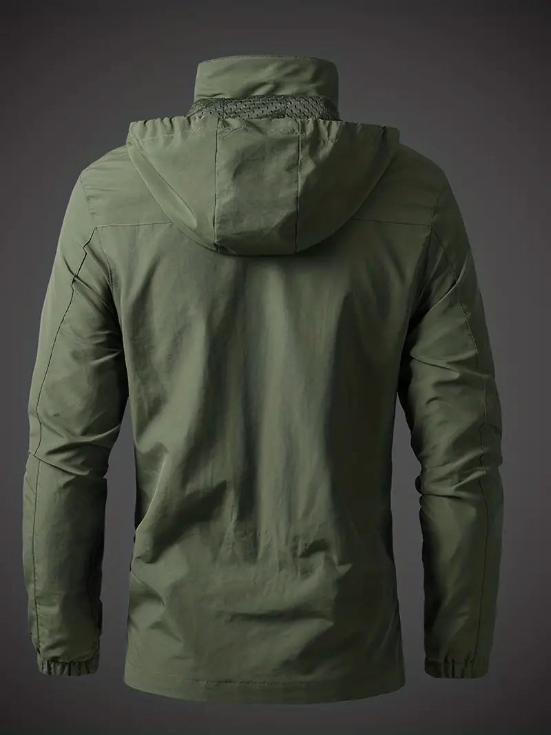 Herre Outdoorjakke – Hætte – Lynlås – Sidelommer