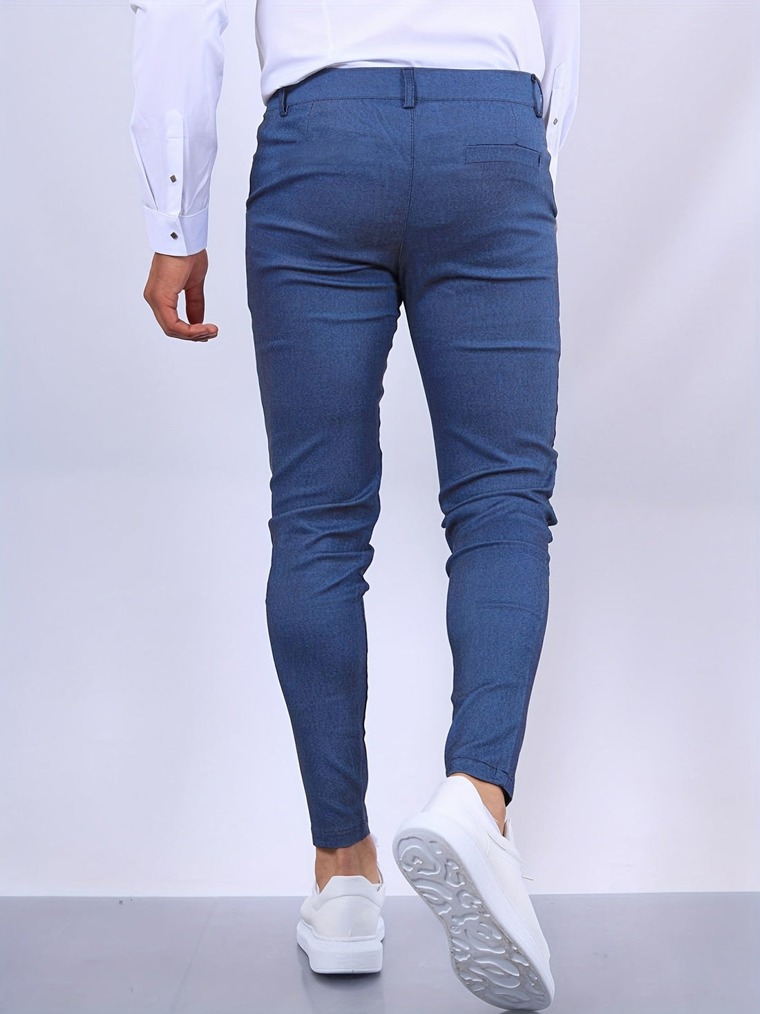 Herre Slim Fit Bukser – Taperet Ben – Knaplukning – Strækbar Talje – Smart Hverdagslook