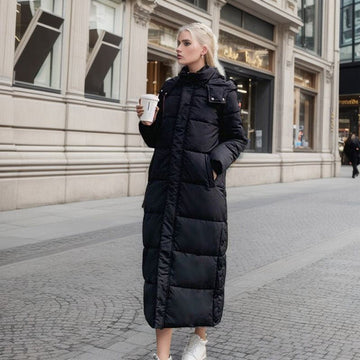 Dame Parka – Lang model – Hætte – Quiltet isolering