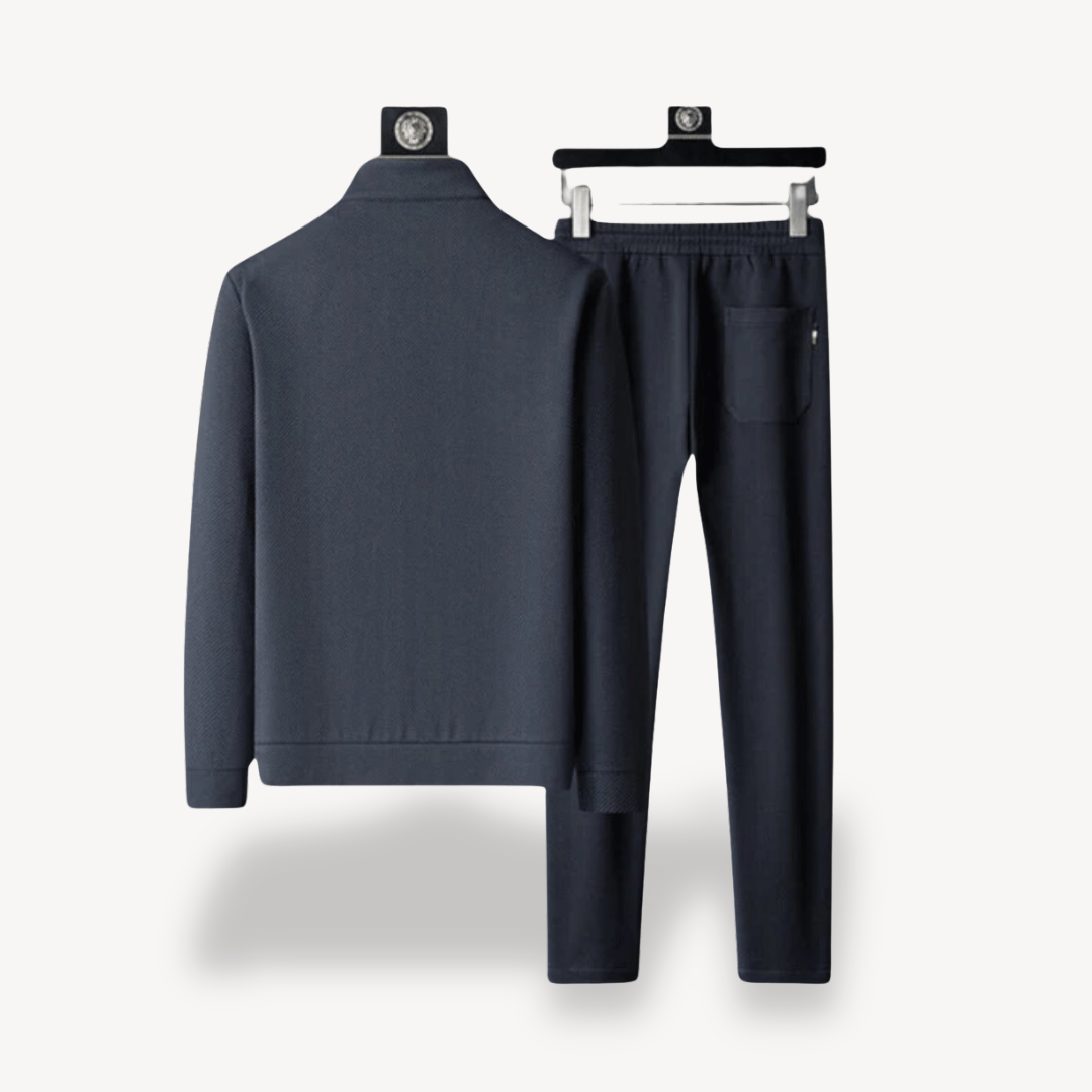 Herre Tracksuit – Lynlåsjakke – Snøre Joggers – Blødt Stof – Moderne Pasform