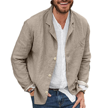 Herre Linned Jakke – Let og Åndbar – Casual Blazer Look – Sommerkomfort