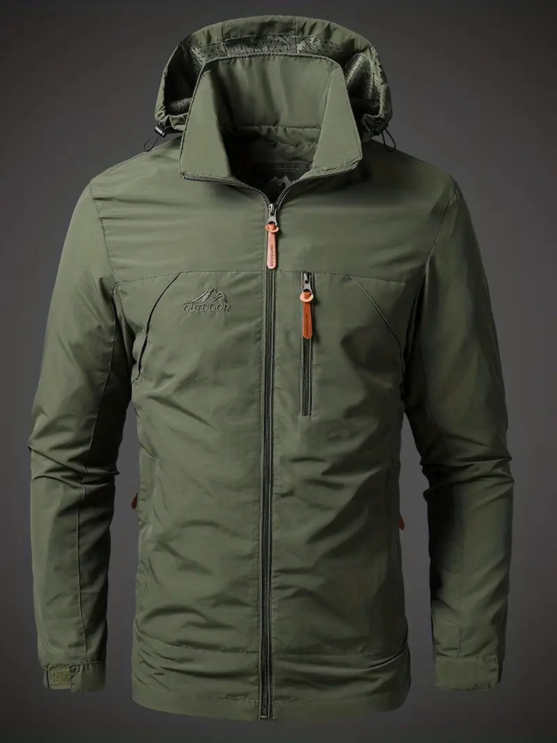 Herre Outdoorjakke – Hætte – Lynlås – Sidelommer