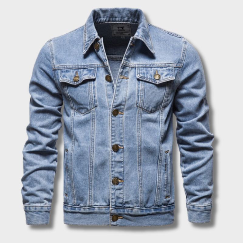 Herre Denimjakke – Knaplukning – Regular fit – Casual stil