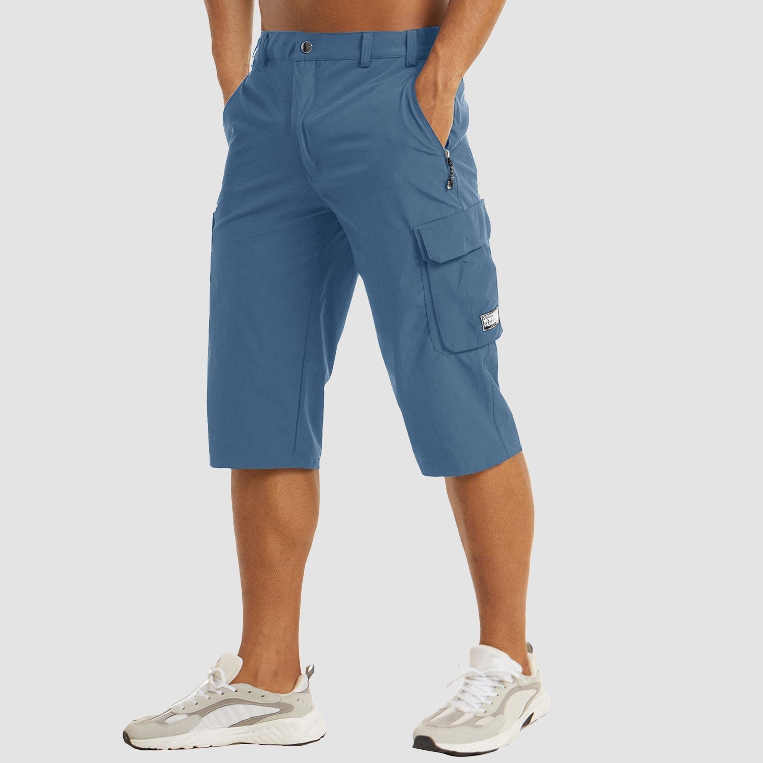 Herre cargoshorts – Knælængde – Flere lommer – Lynlåslukning – Sommer & outdoor