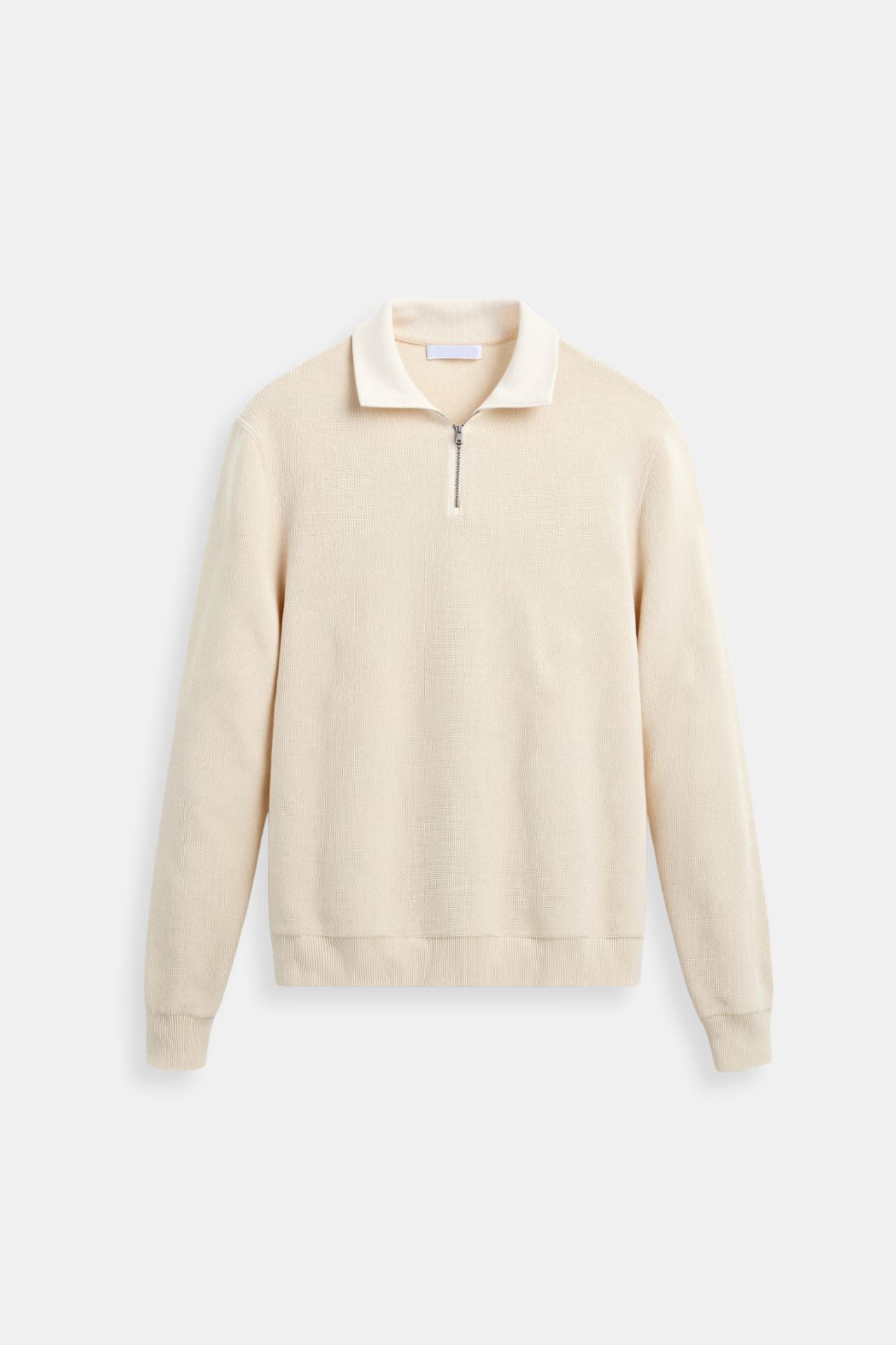 Herre Halv Lynlås Sweater – Klassisk Strikket Uld Pullover – Letvægts Casual Strik – Smart Herretøj