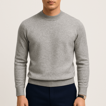 Herre Striktrøje – Slim Fit – Klassisk Rund Hals – Let Pullover