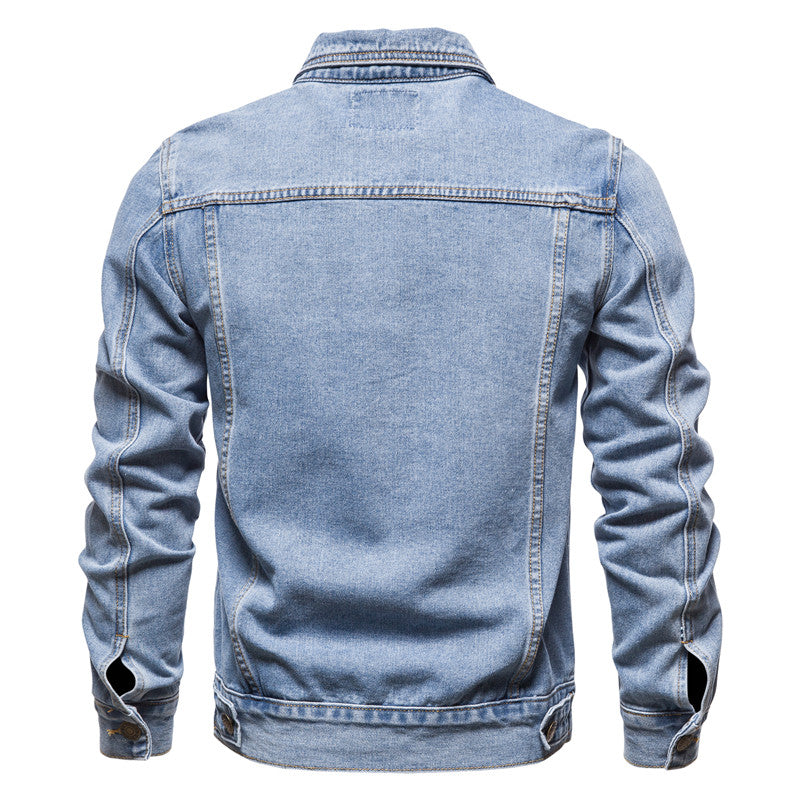 Herre Denimjakke – Knaplukning – Regular fit – Casual stil