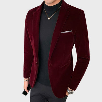 Herre Blazer - Elegant Fløjlsjakke - Slim Fit - Festlig & Stilfuld til Formelle Anledninger