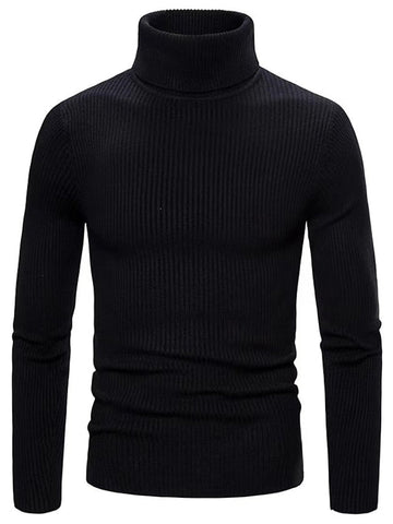 Herre Rullekrave Sweater - Klassisk Striktrøje - Slim Fit - Langærmet & Komfortabel