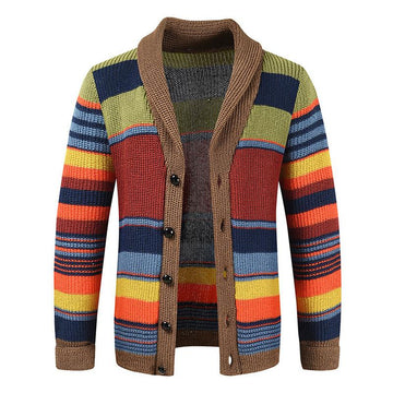 Herre Cardigan – Strikket – Knappet – Sænkede skuldre