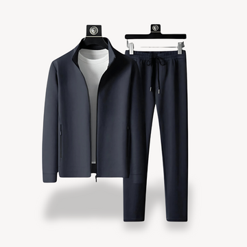 Herre Tracksuit – Lynlåsjakke – Snøre Joggers – Blødt Stof – Moderne Pasform